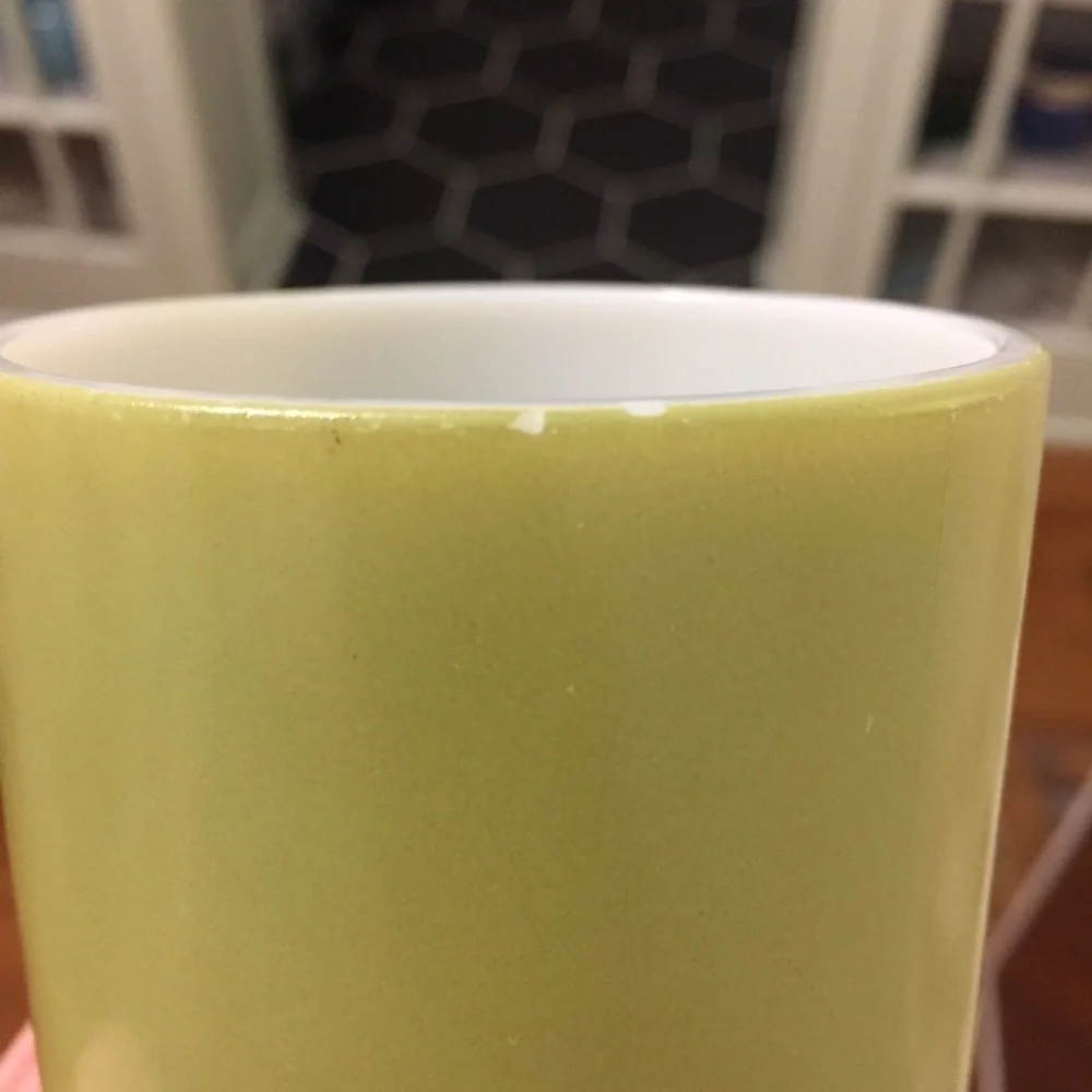 Set of 4 Vintage Green Milk Glass Mugs